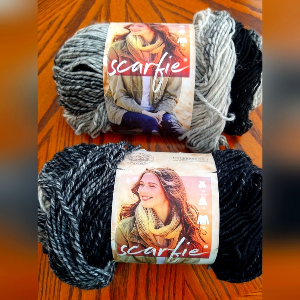 Scarfie Yarn from Lionbrand, Lot of 2